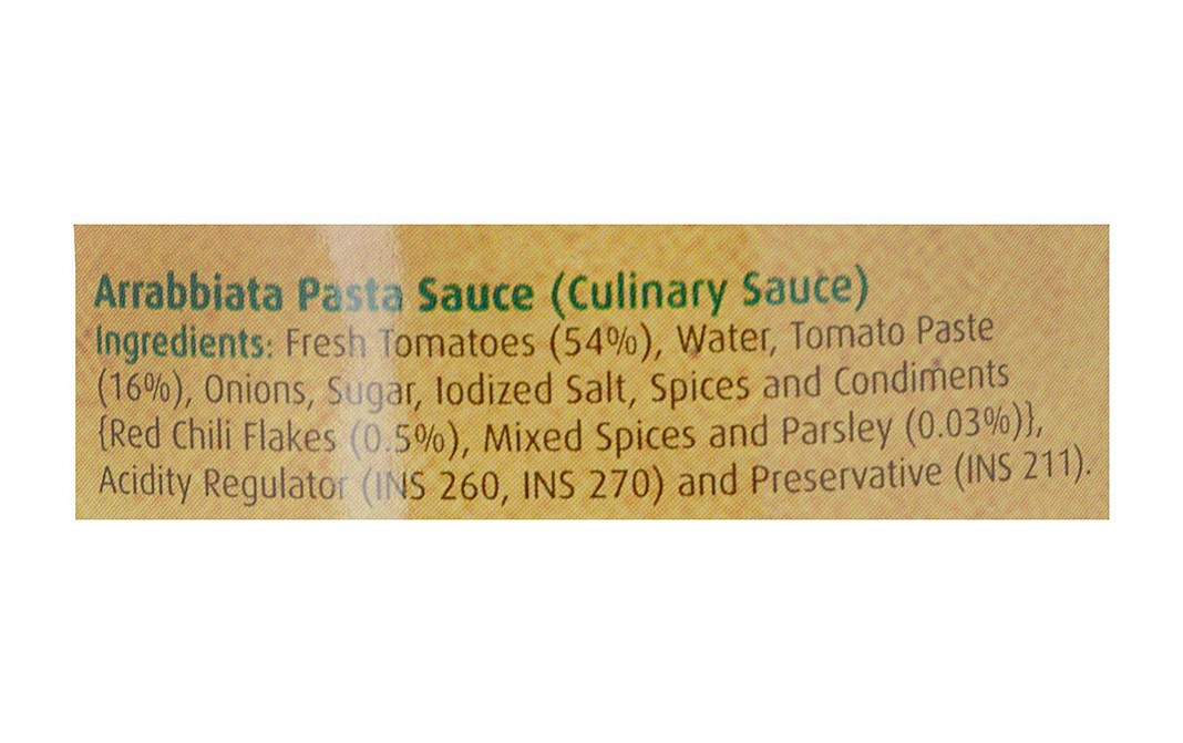 Del Monte Arrabbiata Pasta Sauce   Glass Jar  350 grams
